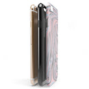 Marbleized Swirling Pink and Gray v4 iPhone 6/6s or 6/6s Plus 2-Piece Hybrid INK-Fuzed Case