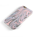 Marbleized Swirling Pink and Gray v4 iPhone 6/6s or 6/6s Plus 2-Piece Hybrid INK-Fuzed Case