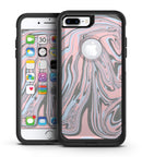 Marbleized Swirling Pink and Gray v4 - iPhone 7 or 7 Plus Commuter Case Skin Kit