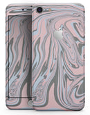 Marbleized Swirling Pink and Gray v4 - Skin-kit for the iPhone 8 or 8 Plus