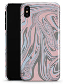 Marbleized Swirling Pink and Gray v4 - iPhone X Clipit Case