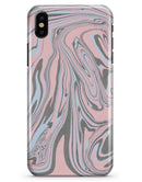 Marbleized Swirling Pink and Gray v4 - iPhone X Clipit Case