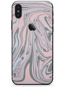Marbleized Swirling Pink and Gray v4 - iPhone X Skin-Kit