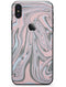 Marbleized Swirling Pink and Gray v4 - iPhone X Skin-Kit
