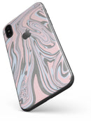 Marbleized Swirling Pink and Gray v4 - iPhone X Skin-Kit