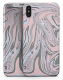 Marbleized Swirling Pink and Gray v4 - iPhone X Skin-Kit
