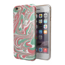Marbleized Swirling Pink and Green iPhone 6/6s or 6/6s Plus 2-Piece Hybrid INK-Fuzed Case