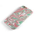 Marbleized Swirling Pink and Green iPhone 6/6s or 6/6s Plus 2-Piece Hybrid INK-Fuzed Case