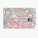 Marbleized Swirling Pink and Green - Premium Protective Decal Skin-Kit for the Apple Credit Card