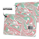 Marbleized Swirling Pink and Green - Premium Protective Decal Skin-Kit for the Apple Credit Card
