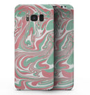 Marbleized Swirling Pink and Green - Samsung Galaxy S8 Full-Body Skin Kit