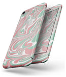 Marbleized Swirling Pink and Green - Skin-kit for the iPhone 8 or 8 Plus