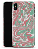 Marbleized Swirling Pink and Green - iPhone X Clipit Case