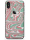 Marbleized Swirling Pink and Green - iPhone X Skin-Kit