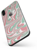 Marbleized Swirling Pink and Green - iPhone X Skin-Kit