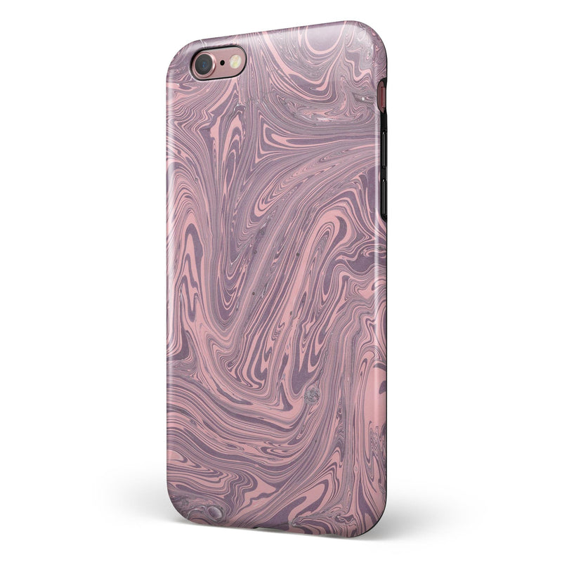 Marbleized Swirling Pink and Purple iPhone 6/6s or 6/6s Plus 2-Piece Hybrid INK-Fuzed Case