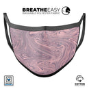 Marbleized Swirling Pink and Purple - Made in USA Mouth Cover Unisex Anti-Dust Cotton Blend Reusable & Washable Face Mask with Adjustable Sizing for Adult or Child