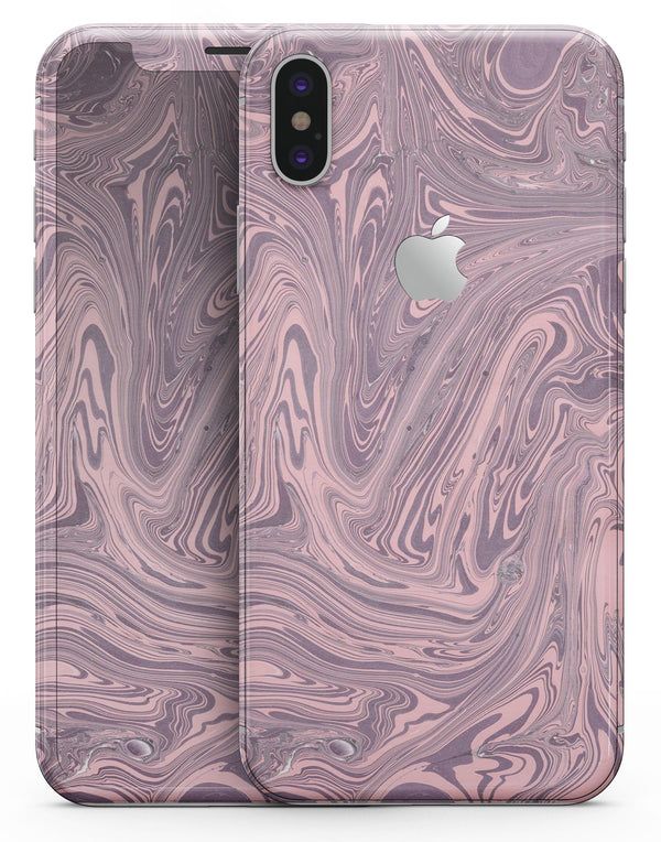Marbleized Swirling Pink and Purple - iPhone X Skin-Kit