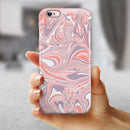 Marbleized Swirling Pink and Purple v3 iPhone 6/6s or 6/6s Plus 2-Piece Hybrid INK-Fuzed Case