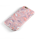 Marbleized Swirling Pink and Purple v3 iPhone 6/6s or 6/6s Plus 2-Piece Hybrid INK-Fuzed Case