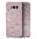 Marbleized Swirling Pink and Purple v3 - Samsung Galaxy S8 Full-Body Skin Kit