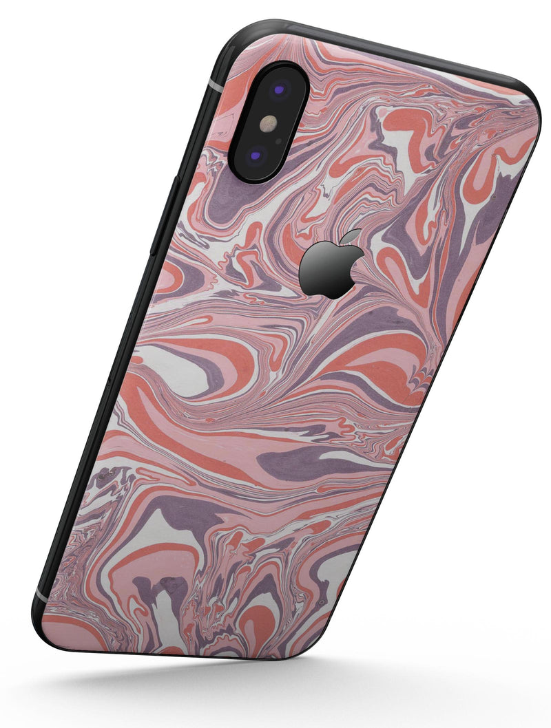 Marbleized Swirling Pink and Purple v3 - iPhone X Skin-Kit