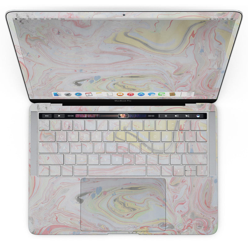 MacBook Pro with Touch Bar Skin Kit - Marbleized_Swirling_Pink_and_Yellow_v3-MacBook_13_Touch_V4.jpg?