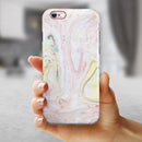 Marbleized Swirling Pink and Yellow v3 iPhone 6/6s or 6/6s Plus 2-Piece Hybrid INK-Fuzed Case