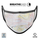 Marbleized Swirling Pink and Yellow v3 - Made in USA Mouth Cover Unisex Anti-Dust Cotton Blend Reusable & Washable Face Mask with Adjustable Sizing for Adult or Child