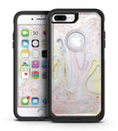 Marbleized Swirling Pink and Yellow v3 - iPhone 7 or 7 Plus Commuter Case Skin Kit