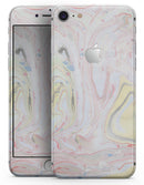 Marbleized Swirling Pink and Yellow v3 - Skin-kit for the iPhone 8 or 8 Plus