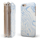 Marbleized Swirling Soft Blue iPhone 6/6s or 6/6s Plus 2-Piece Hybrid INK-Fuzed Case