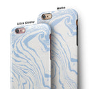 Marbleized Swirling Soft Blue iPhone 6/6s or 6/6s Plus 2-Piece Hybrid INK-Fuzed Case