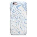 Marbleized Swirling Soft Blue iPhone 6/6s or 6/6s Plus 2-Piece Hybrid INK-Fuzed Case