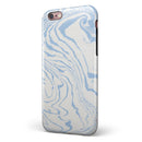 Marbleized Swirling Soft Blue iPhone 6/6s or 6/6s Plus 2-Piece Hybrid INK-Fuzed Case