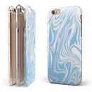 Marbleized Swirling Soft Blue v91 iPhone 6/6s or 6/6s Plus 2-Piece Hybrid INK-Fuzed Case