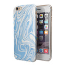 Marbleized Swirling Soft Blue v91 iPhone 6/6s or 6/6s Plus 2-Piece Hybrid INK-Fuzed Case