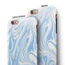 Marbleized Swirling Soft Blue v91 iPhone 6/6s or 6/6s Plus 2-Piece Hybrid INK-Fuzed Case