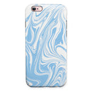 Marbleized Swirling Soft Blue v91 iPhone 6/6s or 6/6s Plus 2-Piece Hybrid INK-Fuzed Case