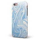 Marbleized Swirling Soft Blue v91 iPhone 6/6s or 6/6s Plus 2-Piece Hybrid INK-Fuzed Case