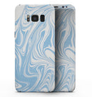 Marbleized Swirling Soft Blue v91 - Samsung Galaxy S8 Full-Body Skin Kit