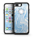 Marbleized Swirling Soft Blue v91 - iPhone 7 or 7 Plus Commuter Case Skin Kit