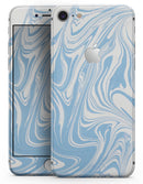 Marbleized Swirling Soft Blue v91 - Skin-kit for the iPhone 8 or 8 Plus