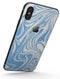 Marbleized Swirling Soft Blue v91 - iPhone X Skin-Kit