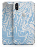 Marbleized Swirling Soft Blue v91 - iPhone X Skin-Kit
