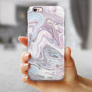 Marbleized Swirling Soft Purple iPhone 6/6s or 6/6s Plus 2-Piece Hybrid INK-Fuzed Case