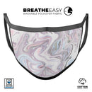 Marbleized Swirling Soft Purple - Made in USA Mouth Cover Unisex Anti-Dust Cotton Blend Reusable & Washable Face Mask with Adjustable Sizing for Adult or Child