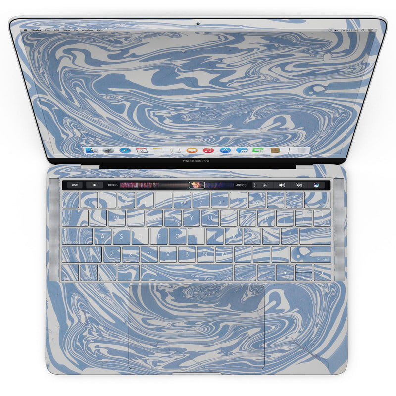 MacBook Pro with Touch Bar Skin Kit - Marbleized_Swirling_Subtle_Blue-MacBook_13_Touch_V4.jpg?