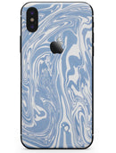 Marbleized Swirling Subtle Blue - iPhone X Skin-Kit