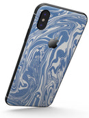 Marbleized Swirling Subtle Blue - iPhone X Skin-Kit